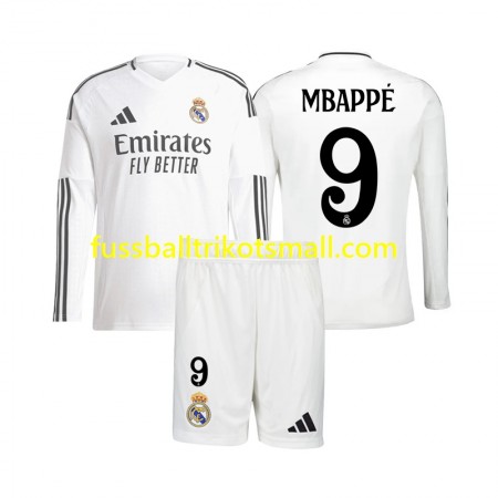 Fußballtrikots Real Madrid Kylian Mbappé 9 Kinder 2024-2025 Langarm Heimtrikotsatz kaufen